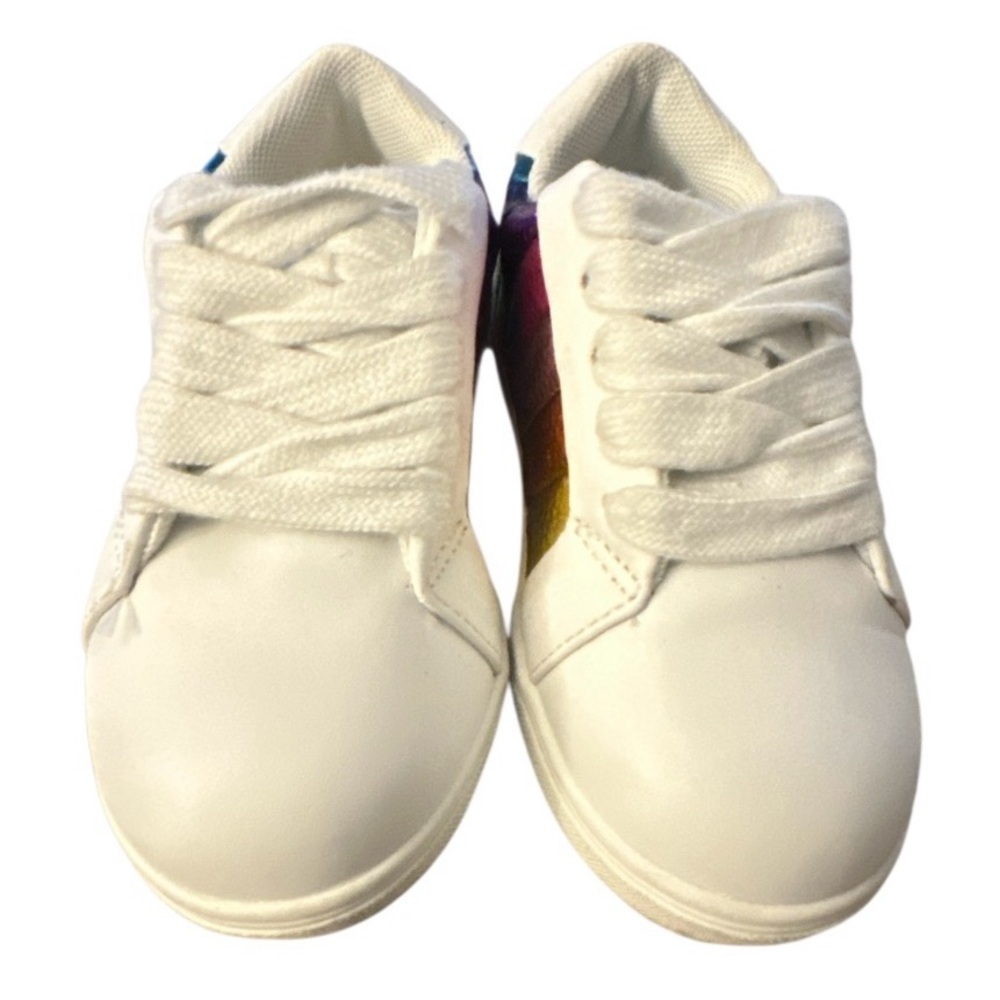 Kurt Geiger Mini Lane Stripe Kid Sneakers 24/8M With Rainbow Stripes - Picture 6 of 8